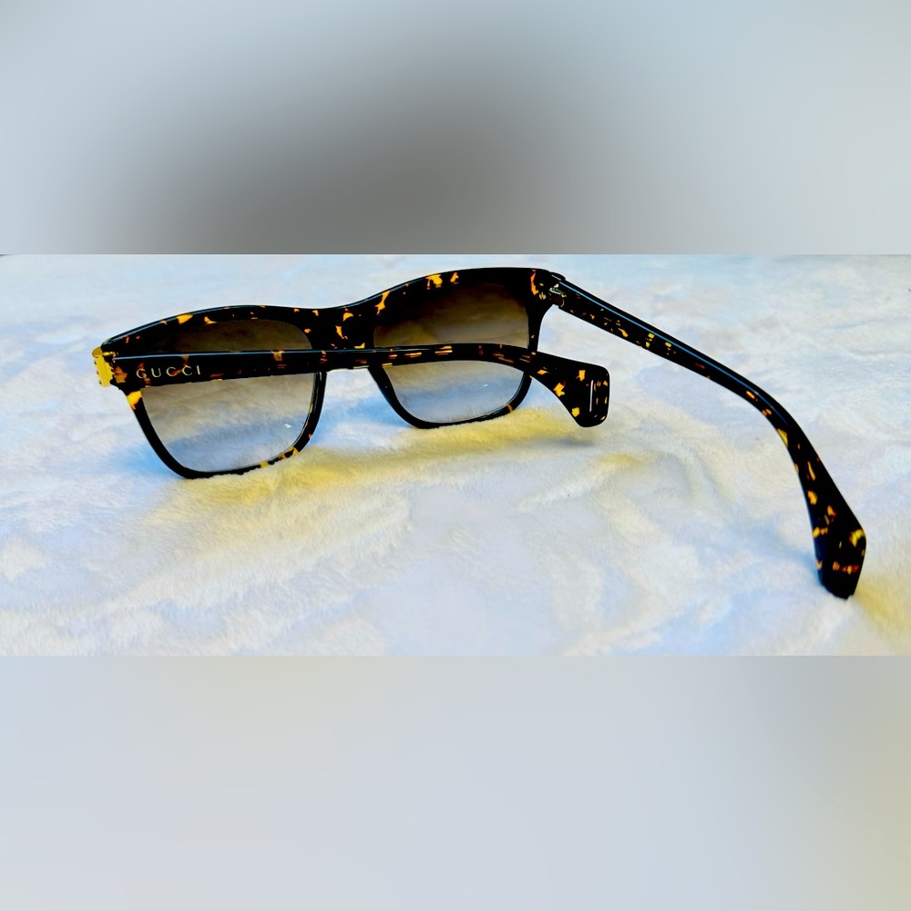 Gucci Rectangular Squared Havana Dark 54 mm Men’s Eyeglasses - Picture 6 of 13